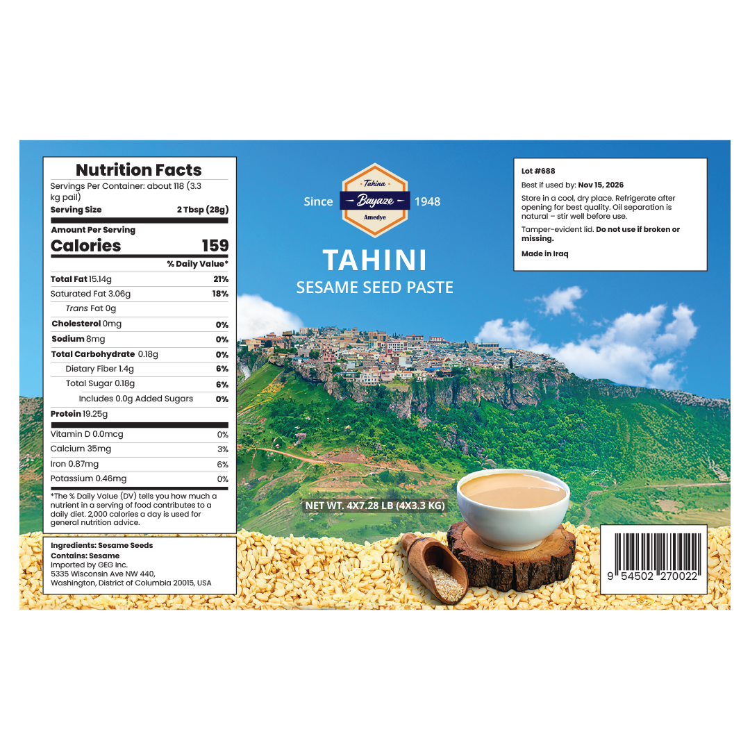 Bayaze Tahini – Case of 4 Buckets (117 oz)
